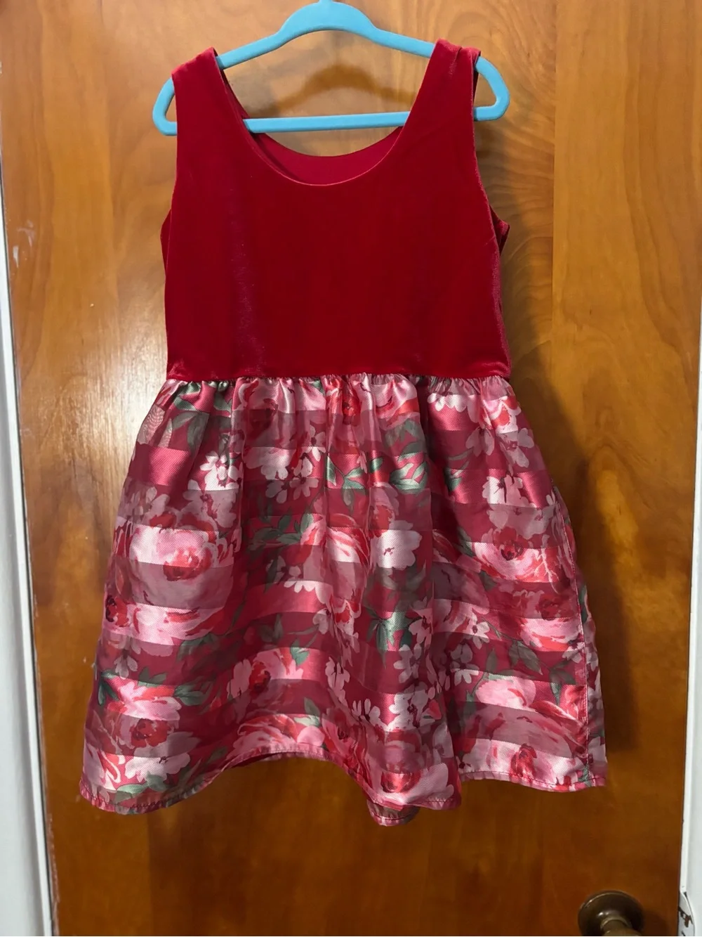 The Children's Place Red Floral Satin-Bow Party Dress